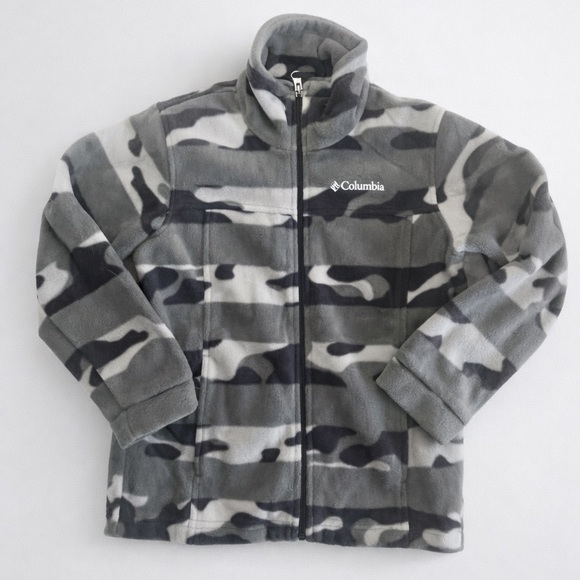 Columbia Other - Columbia Boys Zing III Gray Camo Printed Fleece Jacket Size Xs 6-7